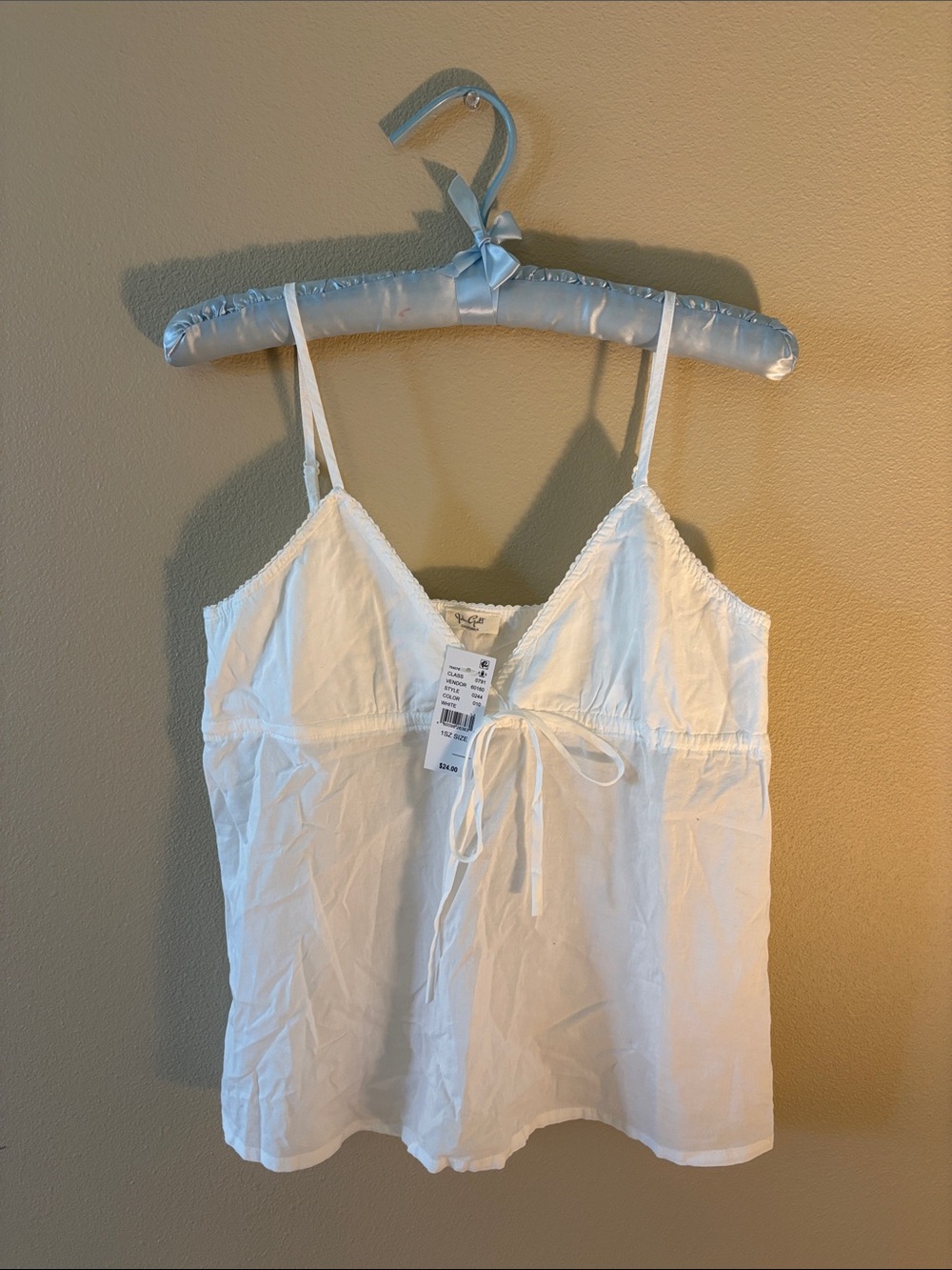 John Galt / Brandy Melville White Edith Tie-Front Babydoll Tank Top!!
